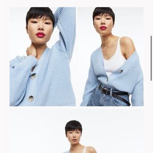 H&M Light blue knit cardigan